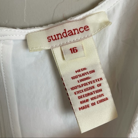 Sundance Aztec Embroidered Lace Dress White - Picture 7 of 7